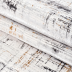 SHARED | Sanicle Cream Abstract Modern Machine Woven Charcoal Rust Gr photo 5