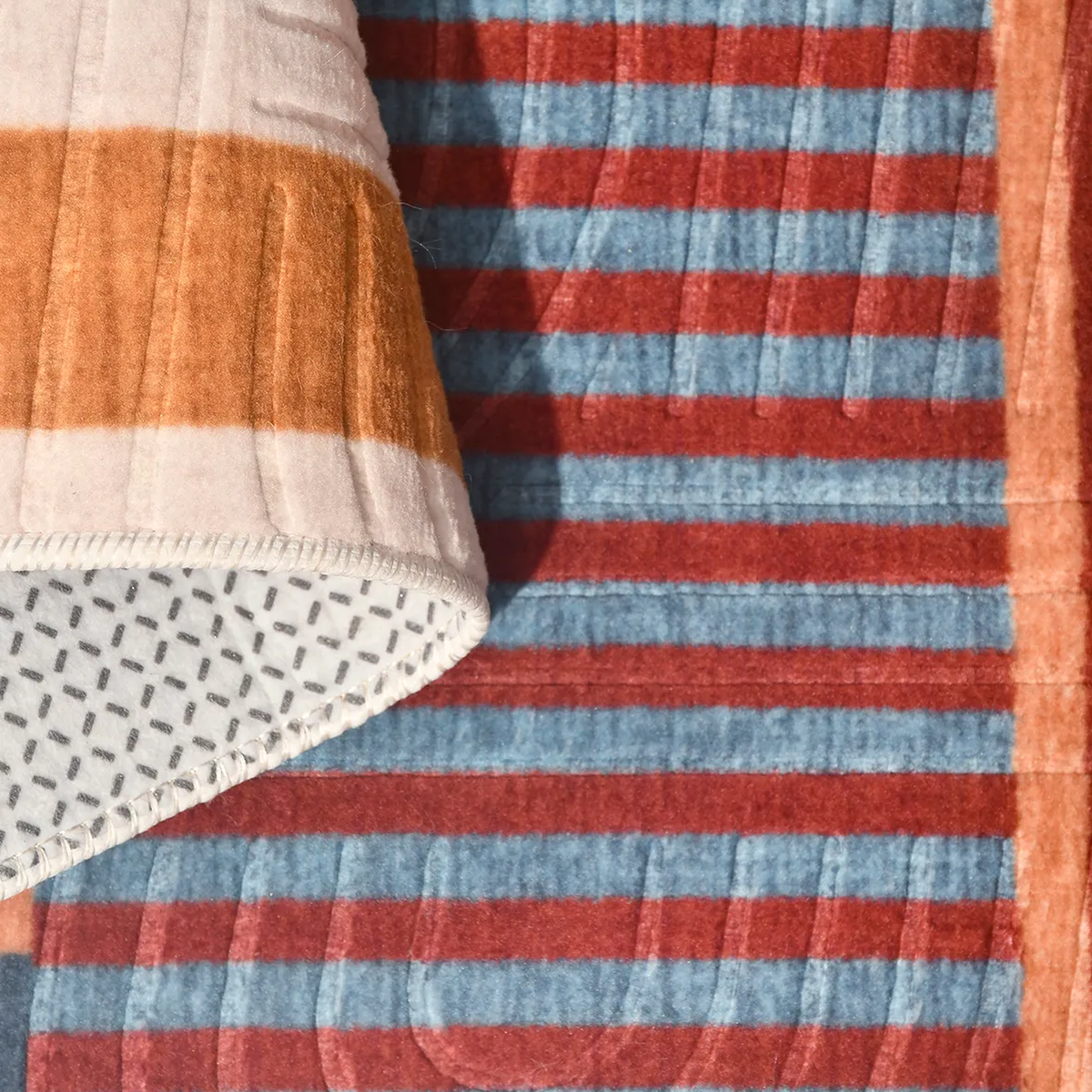 SHARED | Dell Mid-Century Modern Patchwork Orange Cream Blue Machine  photo 5