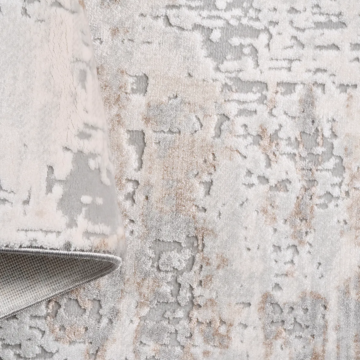 SHARED | Henna Cream Grey Abstract Modern Machine Woven Living Room B photo 5