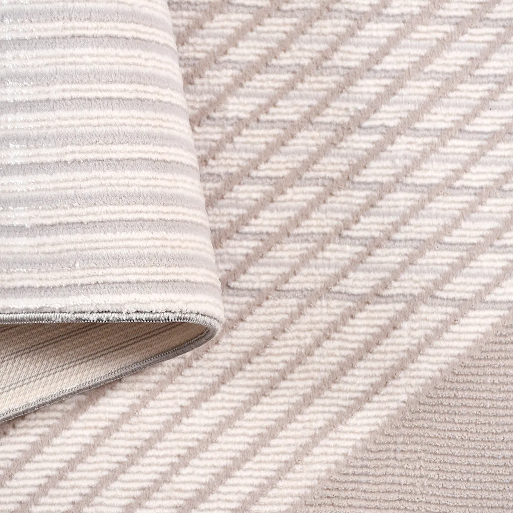 SHARED | Bergamot Beige Cream Modern Geometric Machine Woven Living R photo 5