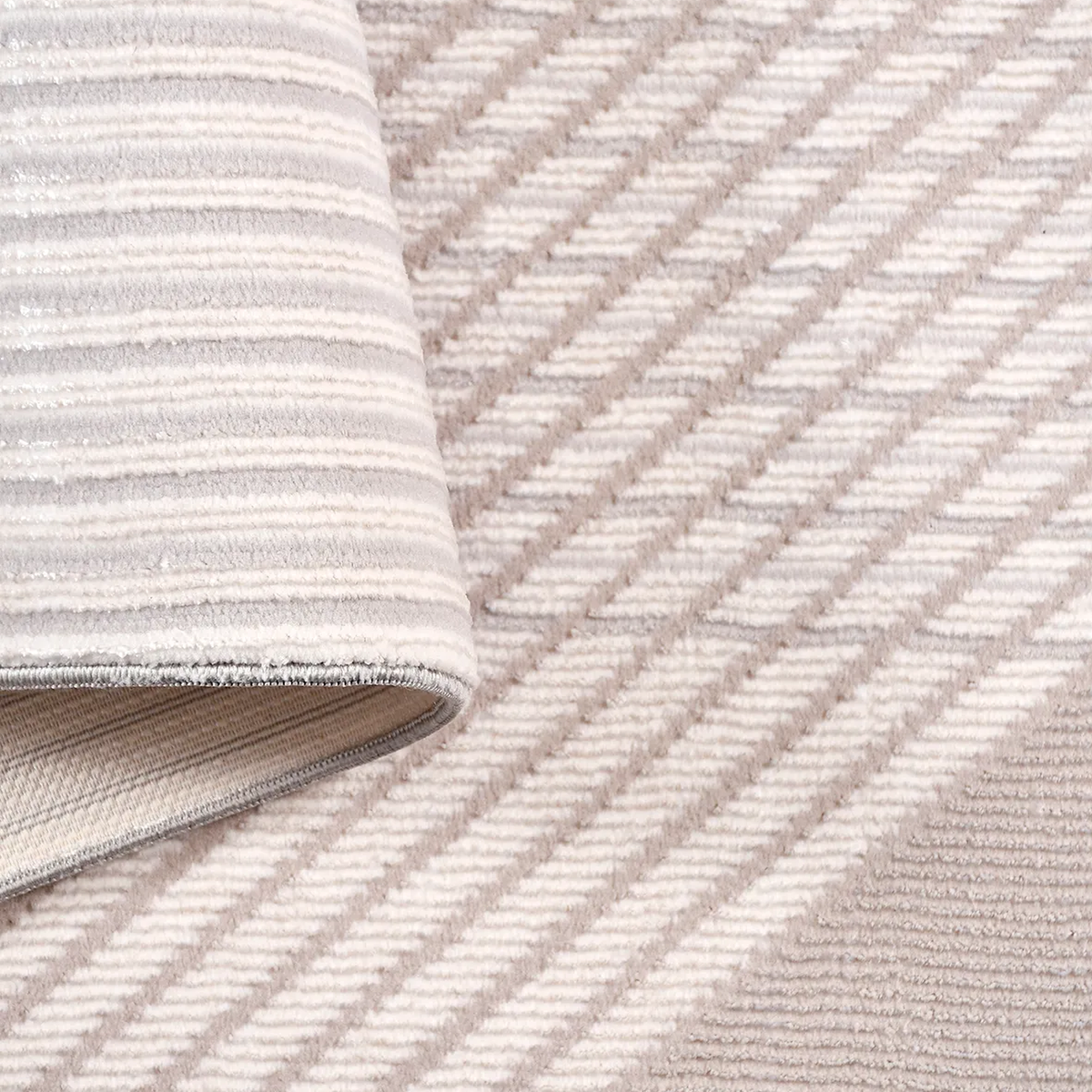 SHARED | Bergamot Beige Cream Modern Geometric Machine Woven Living R photo 5