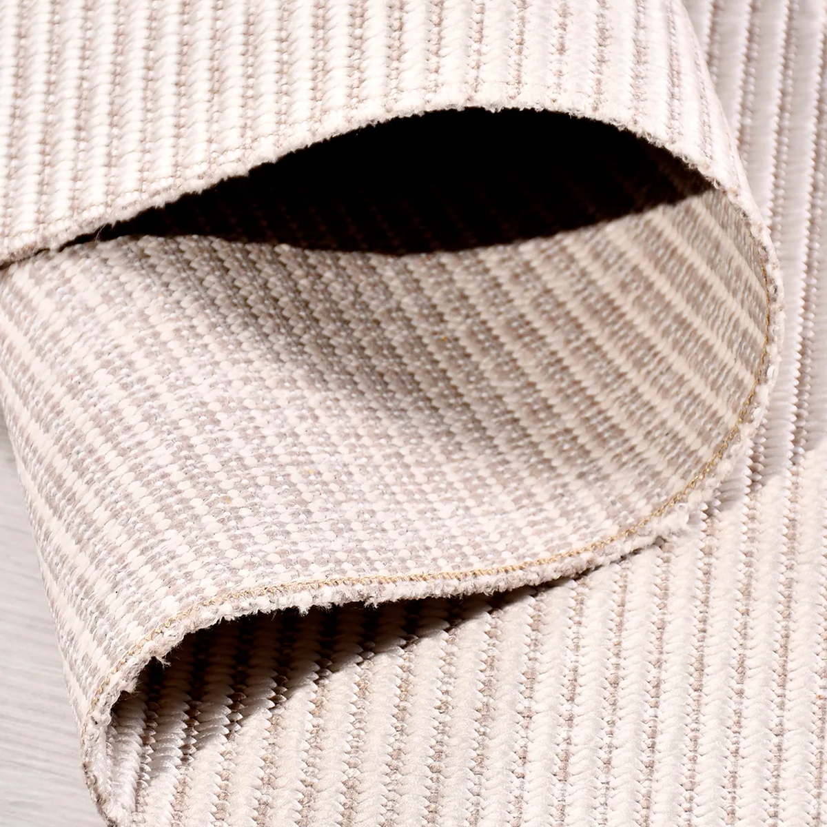 SHARED | Porphyry Cream Beige Striped Modern Machine Woven Living Roo photo 5
