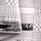 SHARED | Upland Cream Grey Modern Geometric Machine Woven Living Room photo 5