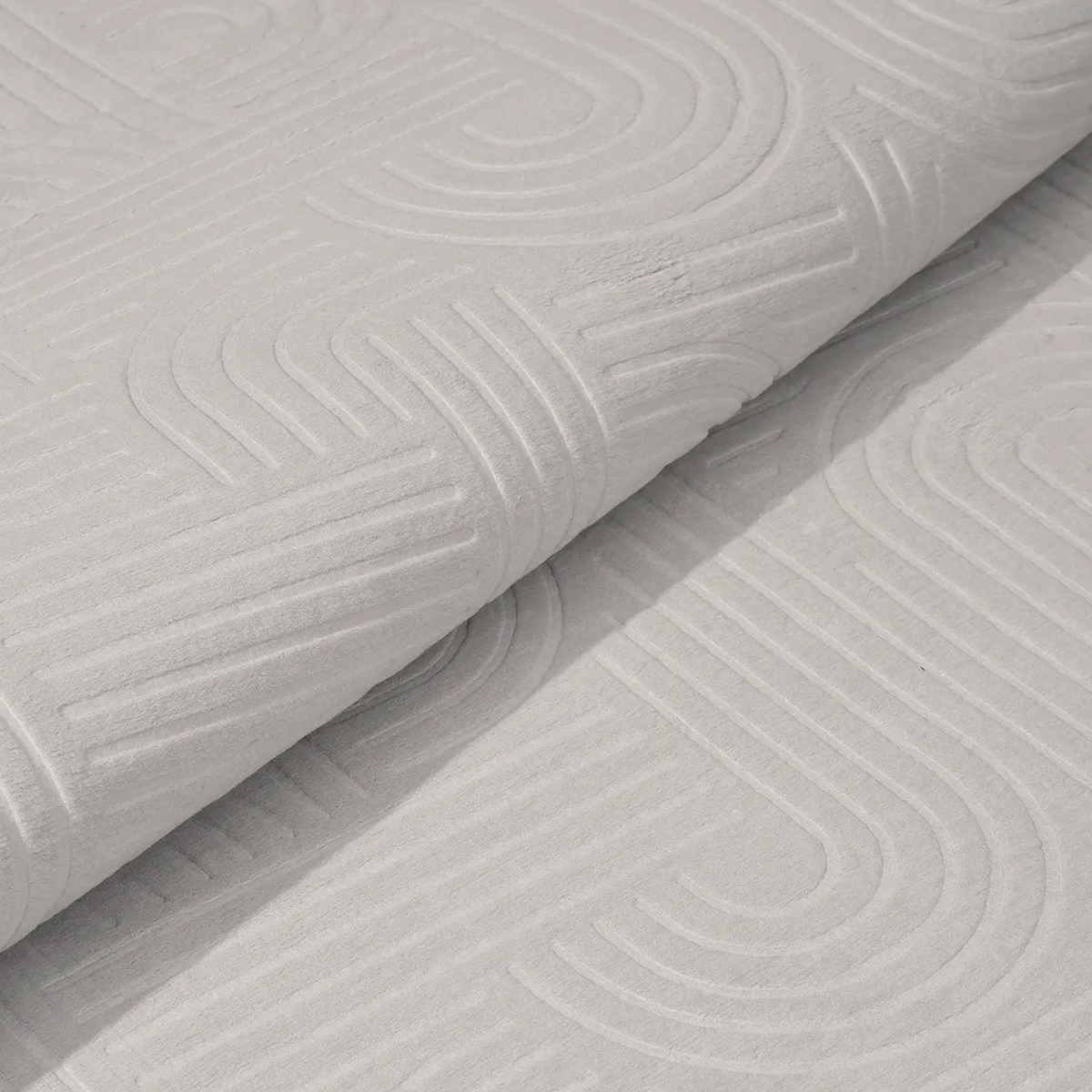SHARED | Hoarfrost Light Grey Modern Geometric Carved High-Low Machin photo 5