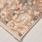 SHARED | Pergola Distressed Persian Style Floral Taupe Cream Rust Mac photo 5