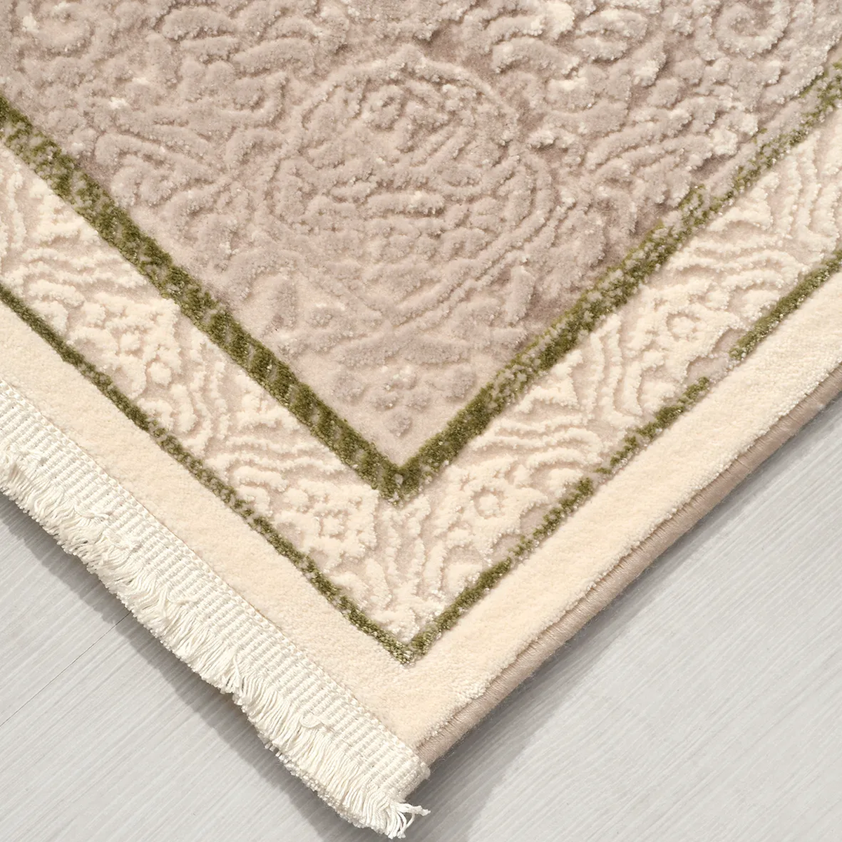 SHARED | Zenith Cream Grey Traditional Damask Machine Woven Living Ro photo 5