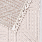 SHARED | Kas Cream Modern Geometric Machine Woven High-Low Carved Liv photo 5