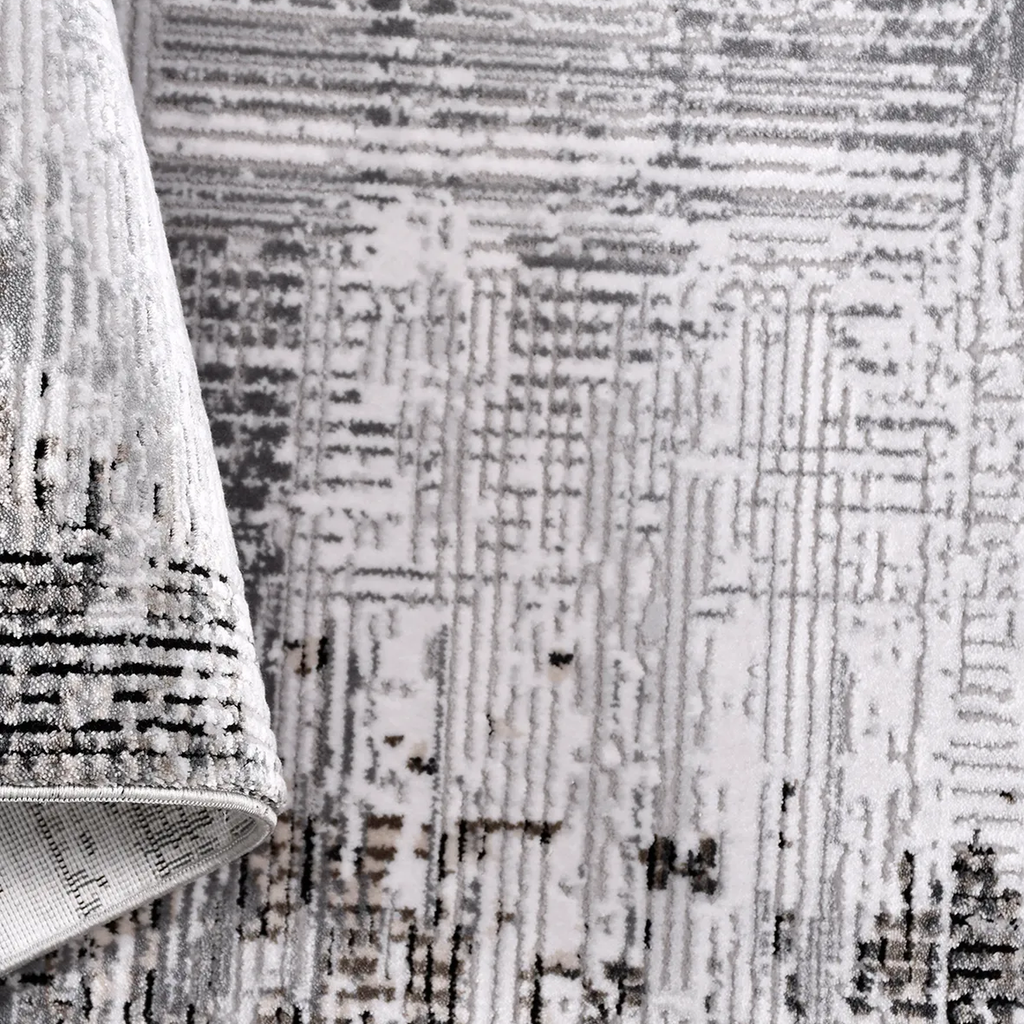 SHARED | Thornfield Grey Cream Abstract Modern Machine Woven Living R photo 5