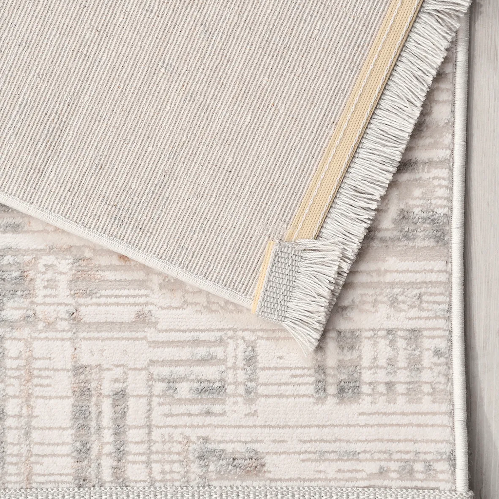 SHARED | Sardonyx Cream Grey Rust Abstract Modern Machine Woven Livin photo 5