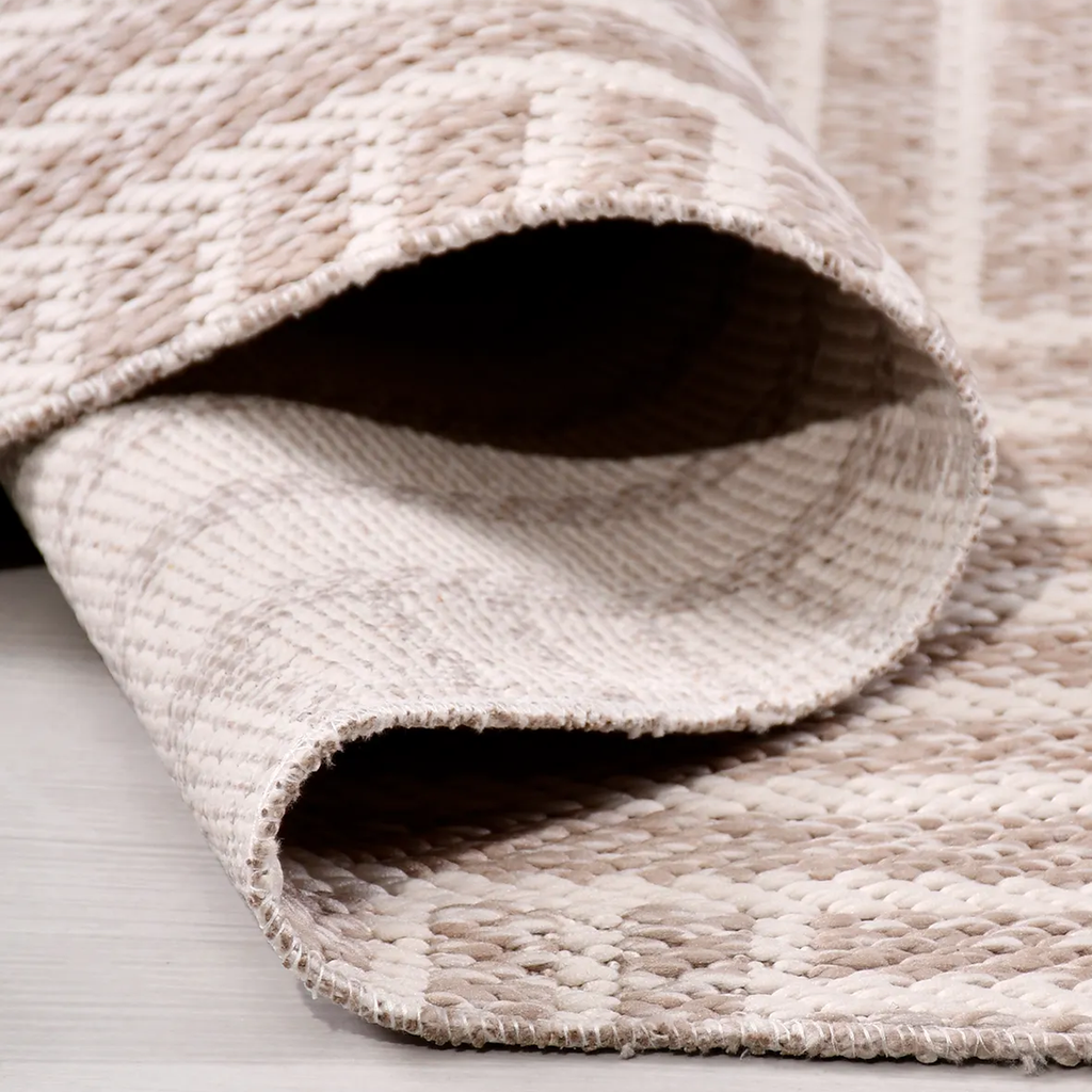 SHARED | Mica Beige Ivory Geometric Transitional Modern Machine Woven photo 5