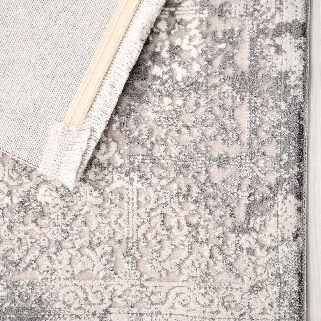 SHARED | Datca Persian Style Medallion Distressed Vintage Look Grey C photo 5