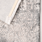 SHARED | Datca Persian Style Medallion Distressed Vintage Look Grey C photo 5