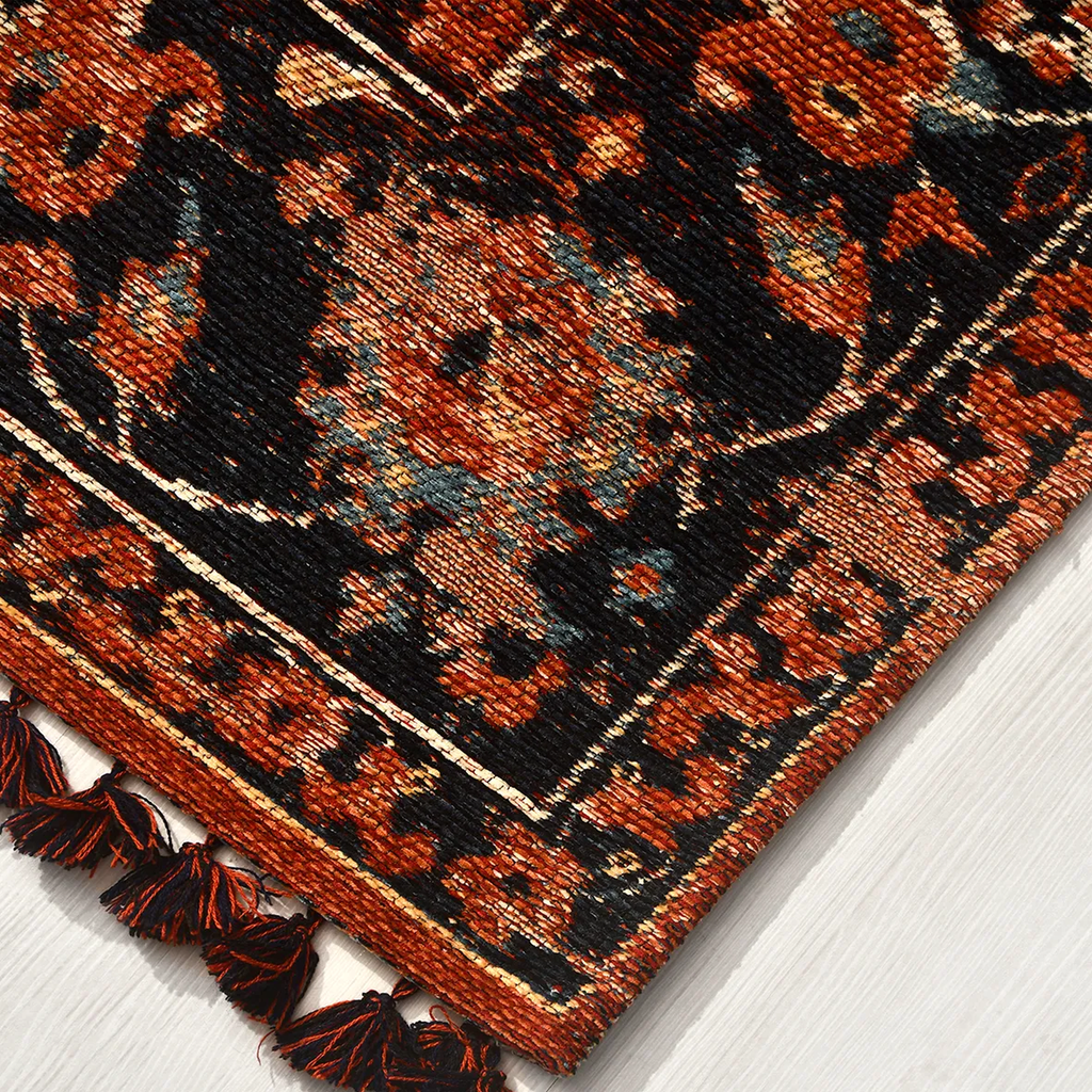 SHARED | Dawnlight Rust Black Persian Style Medallion Distressed Mach photo 5
