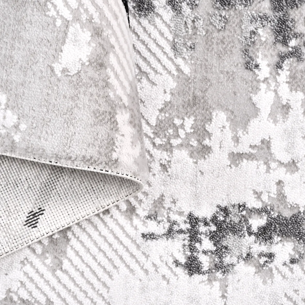 SHARED | Corrie Cream Grey Abstract Modern Machine Woven Living Room  photo 5