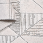 SHARED | Hollyhock Cream Grey Geometric Triangle Mosaic Modern Machin photo 5