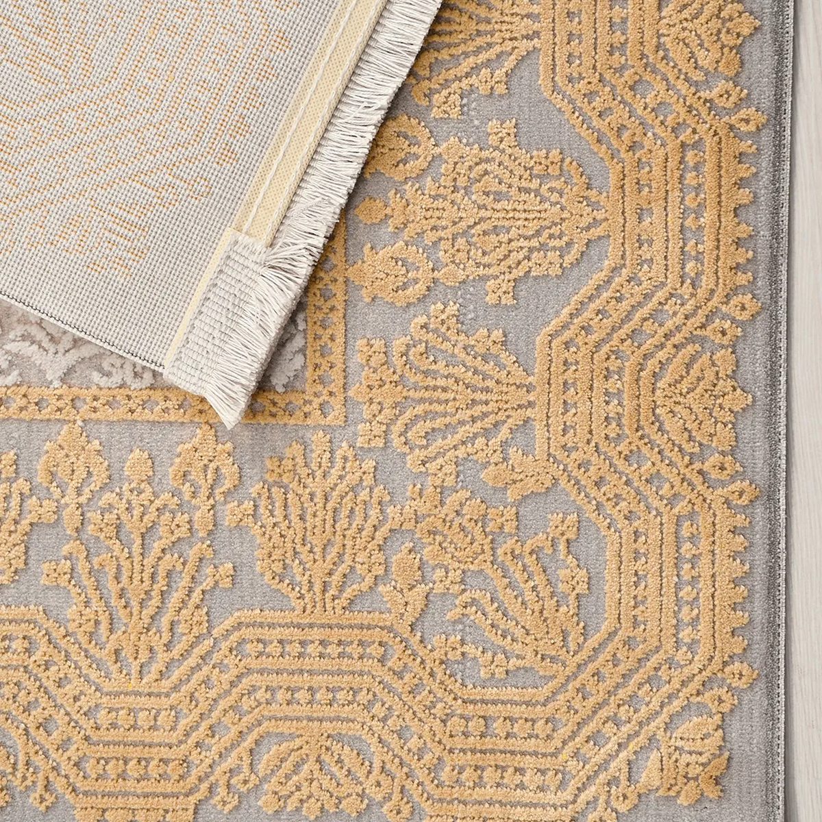 SHARED | Cesme Beige Gold Persian Style Traditional Machine Woven Liv photo 5