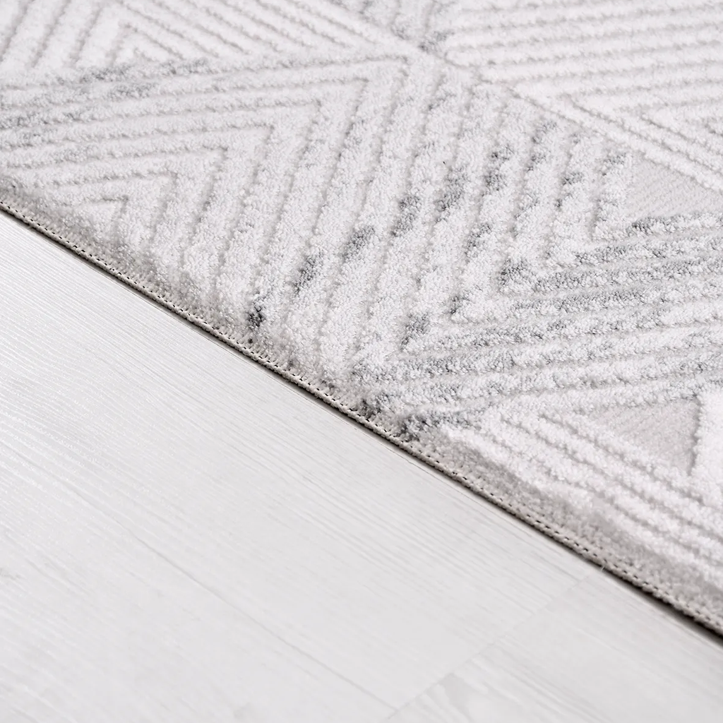 SHARED | Pamukkale Ivory Grey Modern Geometric Machine Woven Living R photo 5