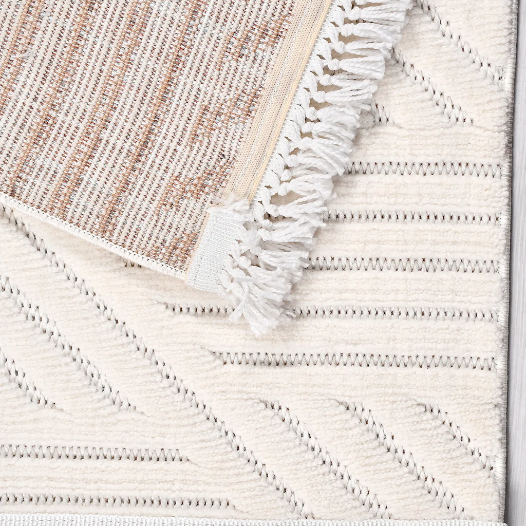 SHARED | Kusadasi Cream Ivory Geometric Modern Machine Woven Living R photo 5