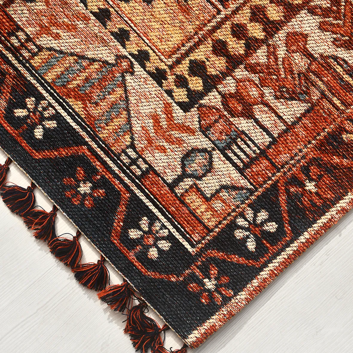 SHARED | Cirrus Persian Style Traditional Medallion Rust Black Cream  photo 5
