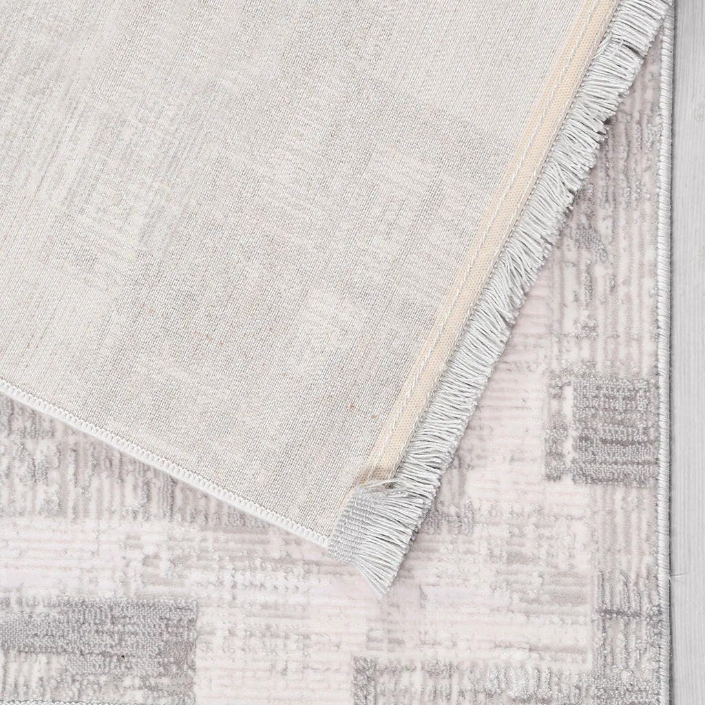 SHARED | Conservatory Grey Ivory Abstract Modern Machine Woven Living photo 5
