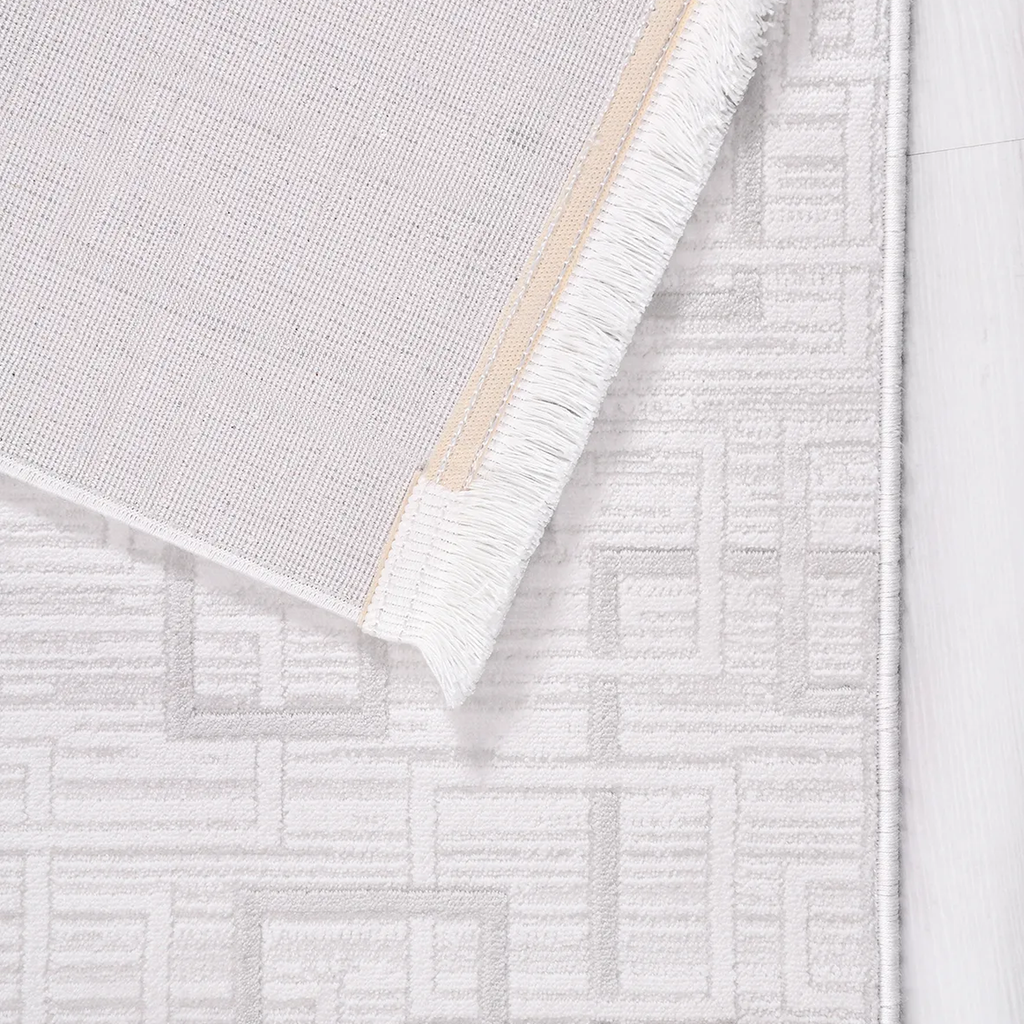 SHARED | Olympos Light Grey Geometric Modern Machine Woven Living Roo photo 5