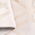 SHARED | Oasis Cream Beige Geometric Diamond Lattice Modern Machine W photo 5