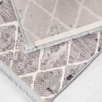SHARED | Priene Grey Cream Distressed Moroccan Style Trellis Modern M photo 5