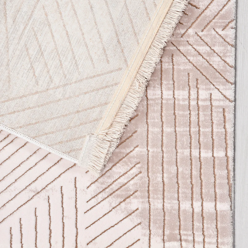 SHARED | Cornice Blush Pink Cream Geometric Modern Machine Woven Livi photo 5