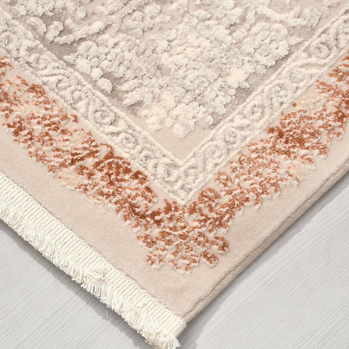 SHARED | Bastion Cream Grey Traditional Damask Machine Woven Living R photo 5