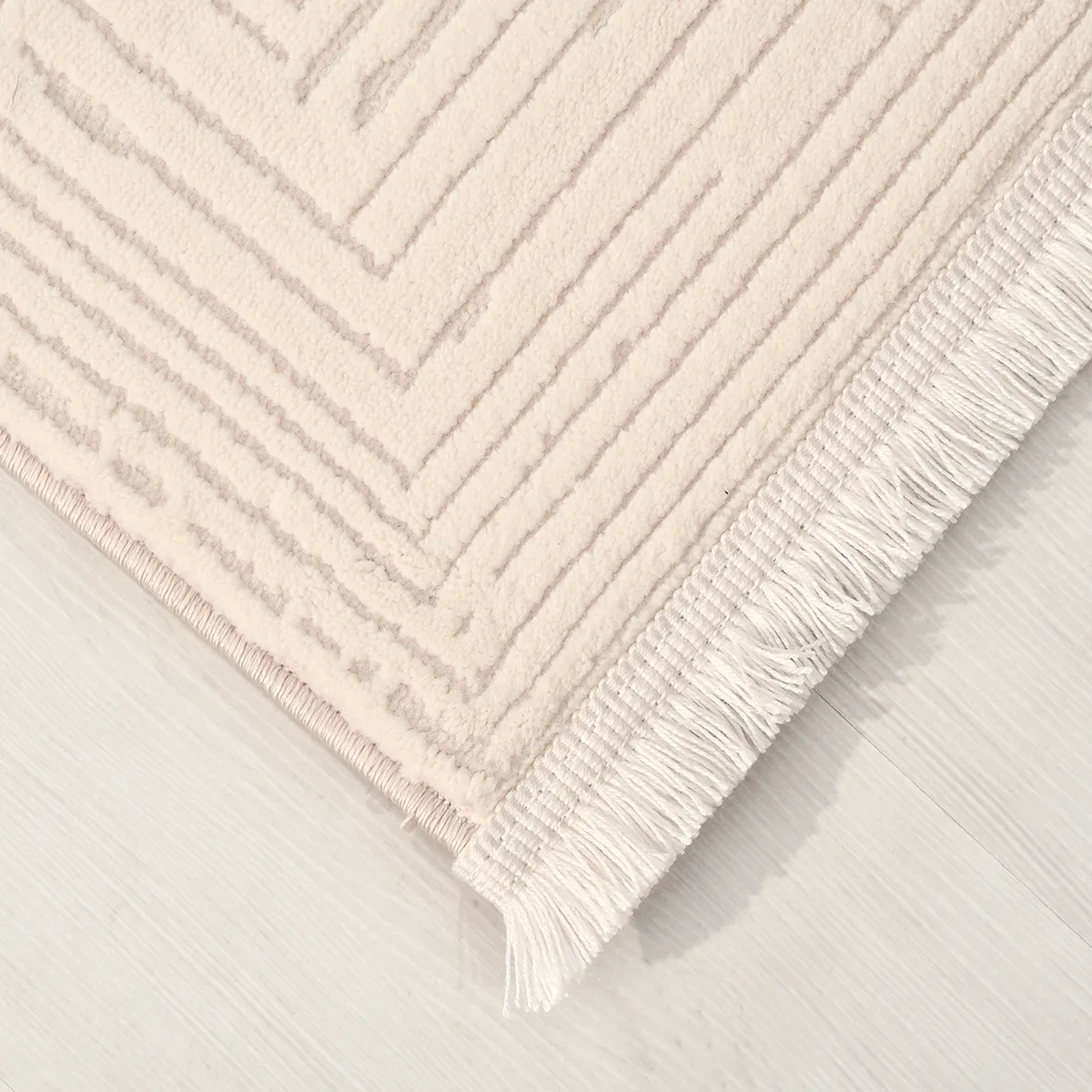 SHARED | Cornflower Cream Beige Geometric Modern Machine Woven Living photo 5