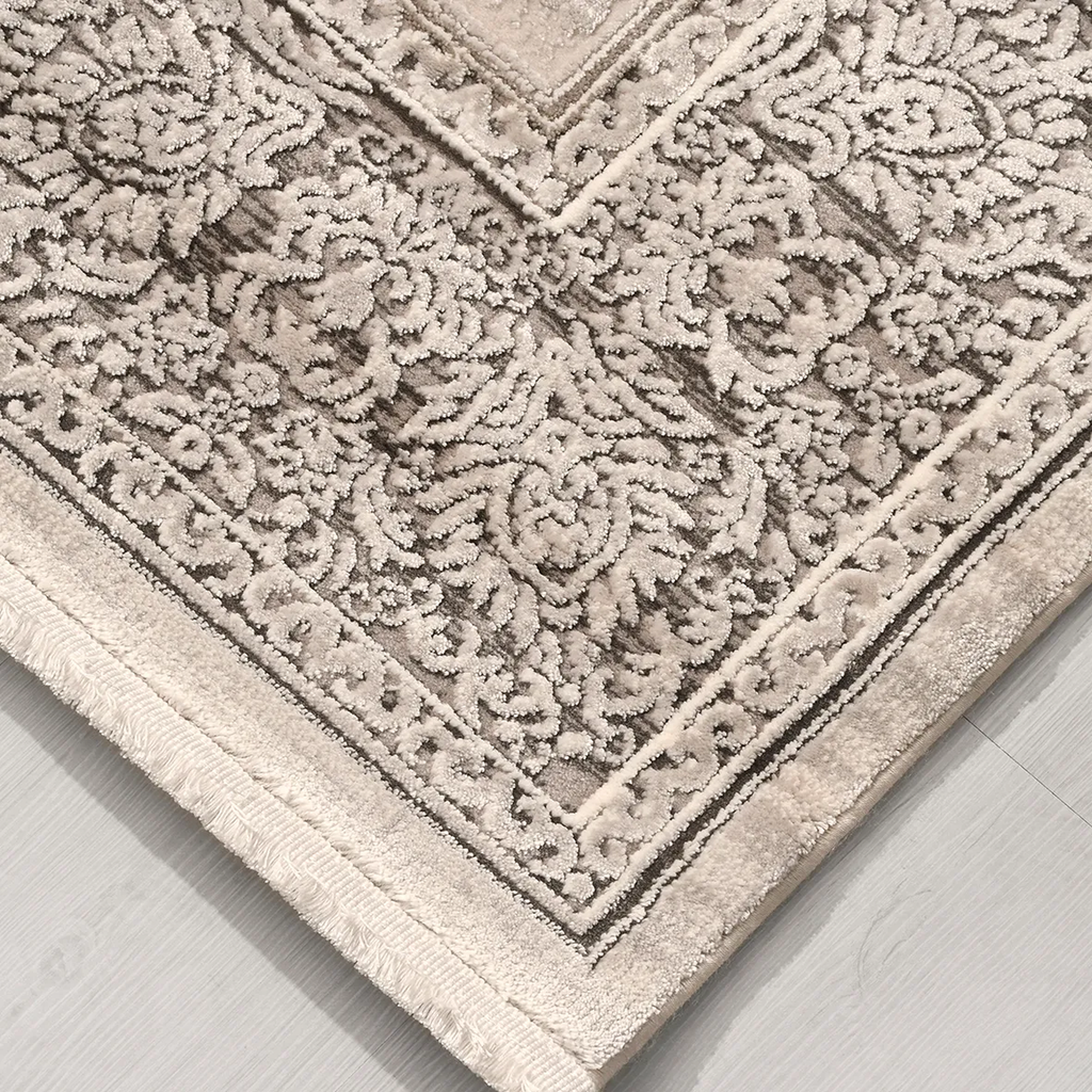 SHARED | Arcade Cream Taupe Brown Persian Style Traditional Machine W photo 5