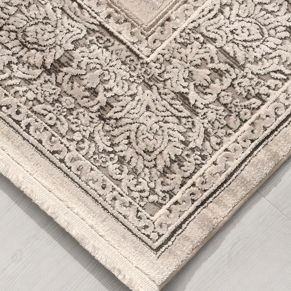 SHARED | Arcade Cream Taupe Brown Persian Style Traditional Machine W photo 5