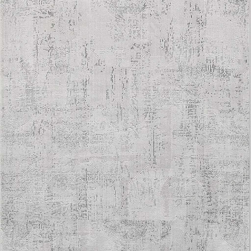 SHARED | Gully Grey Ivory Abstract Modern Machine Woven Living Room B photo 6