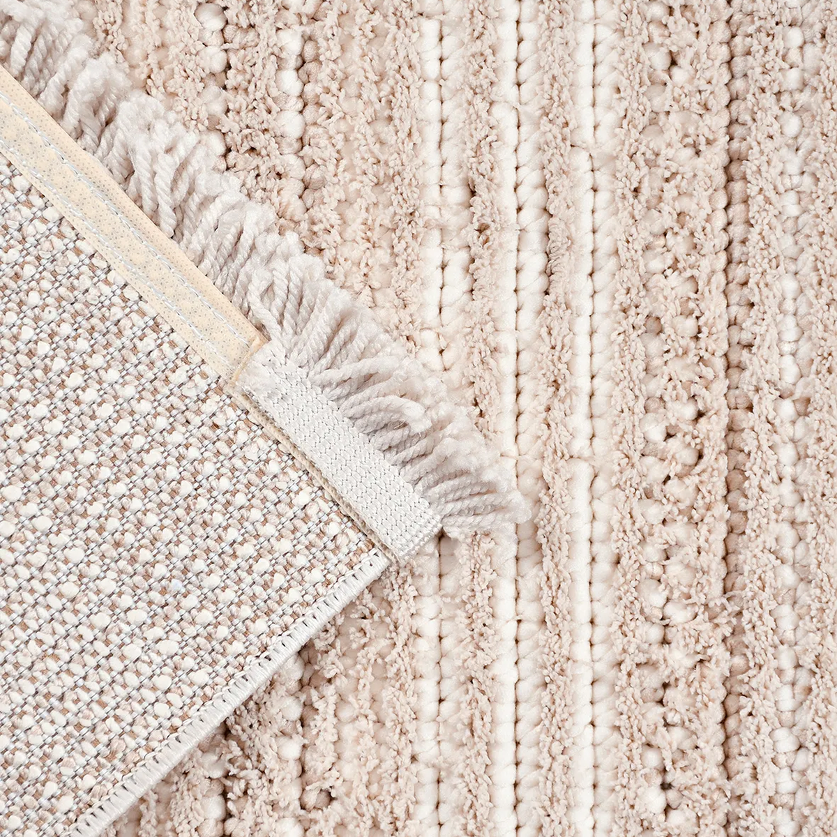 SHARED | Lumen Beige Striped Transitional Modern Machine Woven Living photo 5