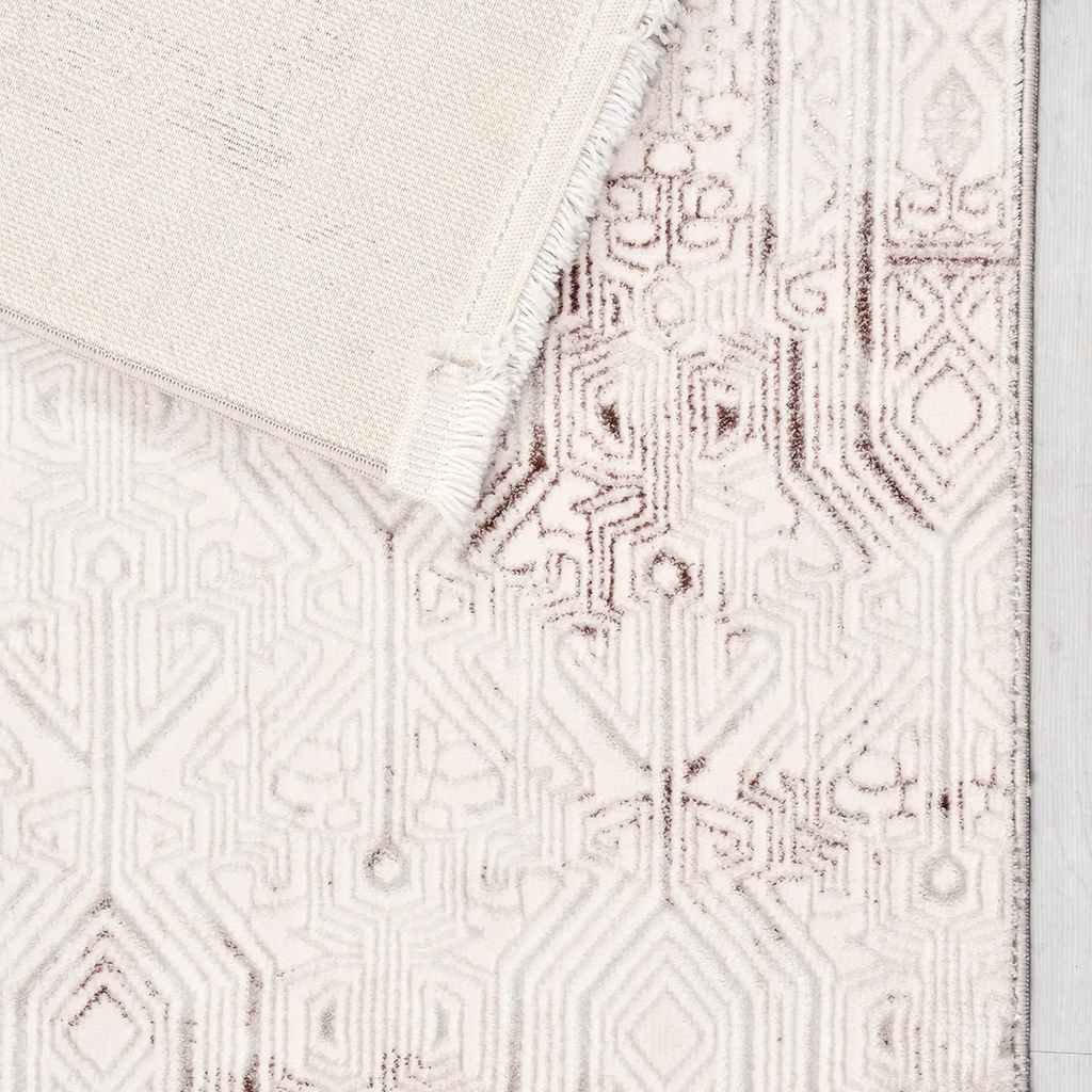 SHARED | Hurst Cream Grey Abstract Modern Machine Woven Living Room B photo 6