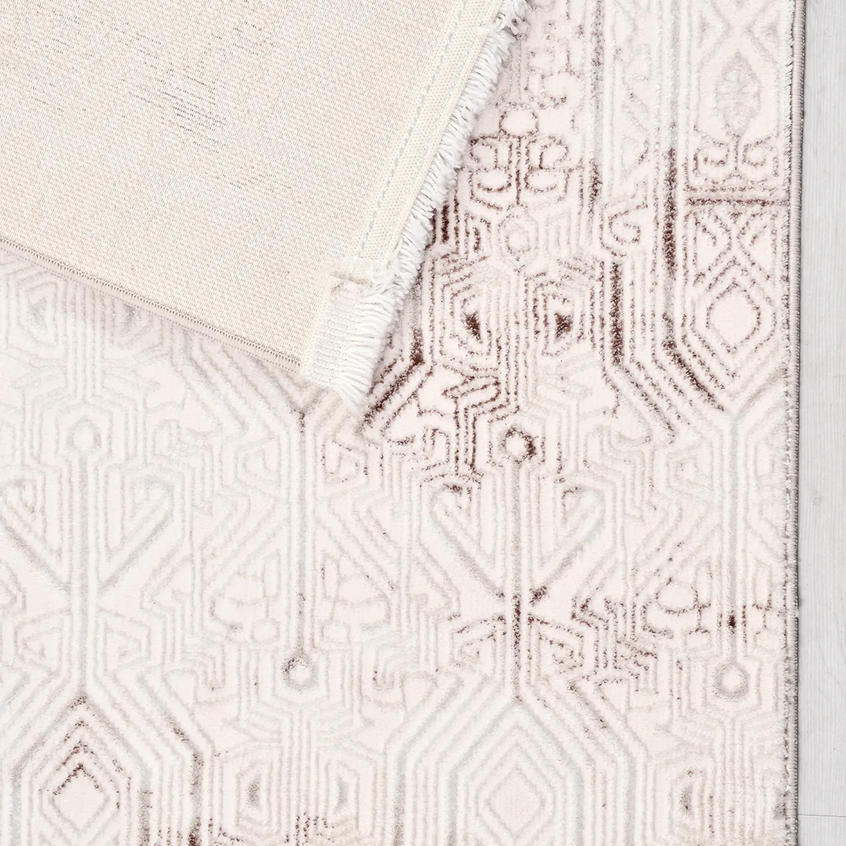 SHARED | Hurst Cream Grey Abstract Modern Machine Woven Living Room B photo 6