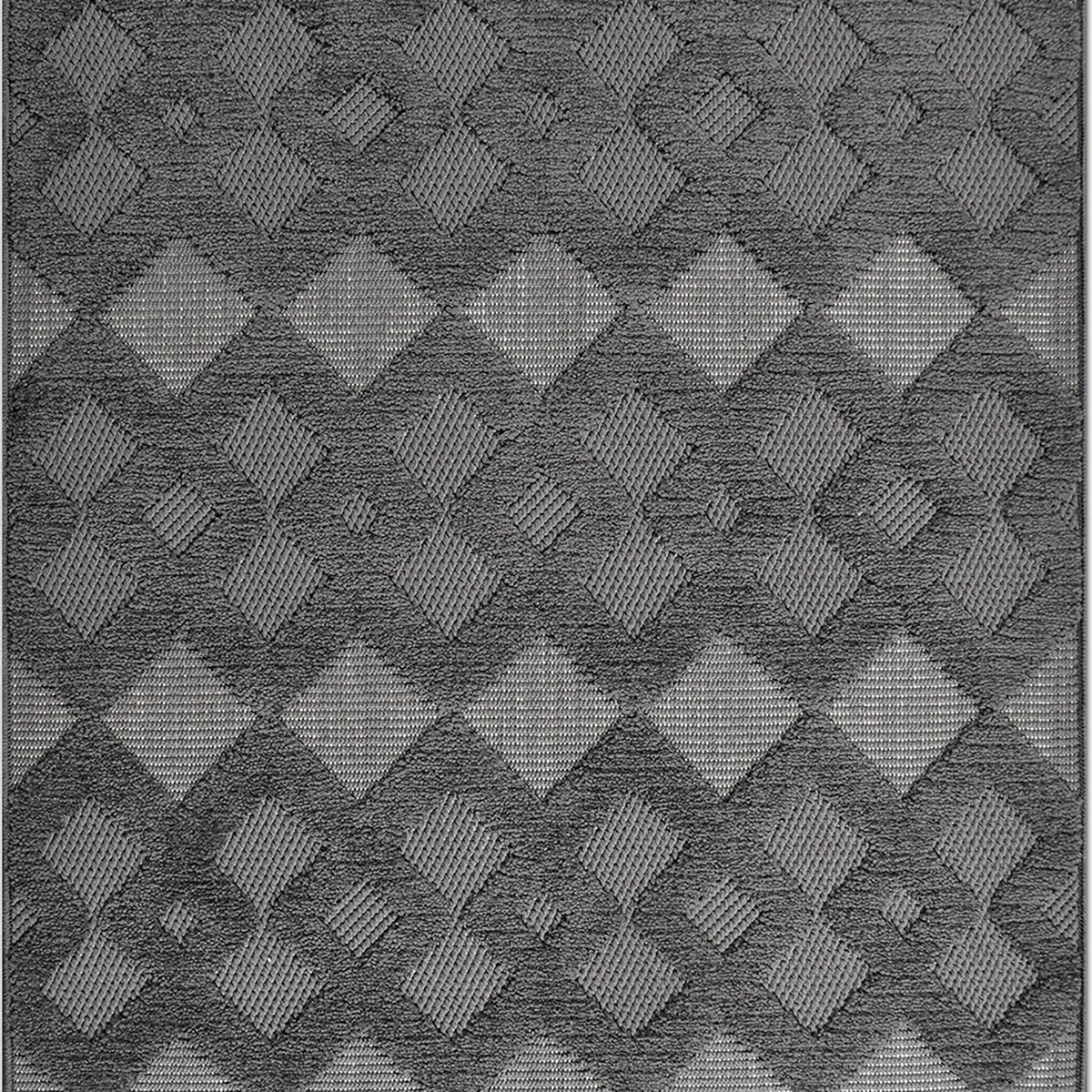 SHARED | Mezzanine Charcoal Grey Cream Chequered Modern Machine Woven photo 5
