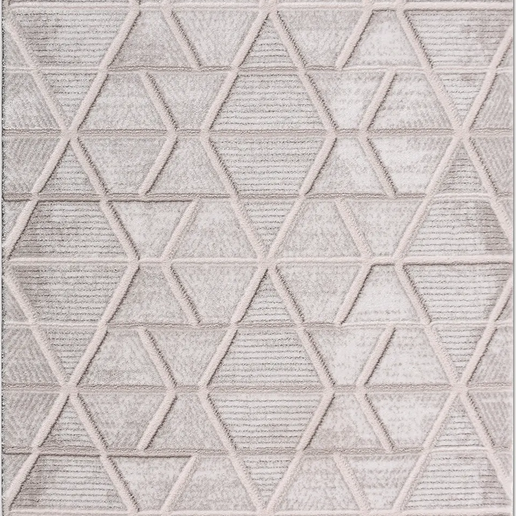 SHARED | Topaz Cream Modern Geometric Diamond Lattice Machine Woven L photo 5