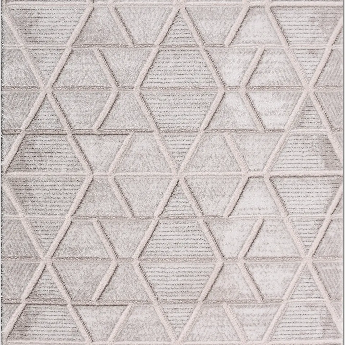 SHARED | Topaz Cream Modern Geometric Diamond Lattice Machine Woven L photo 5