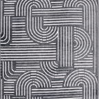 SHARED | Elder Charcoal Grey Ivory Geometric Mid-Century Modern Machi photo 6