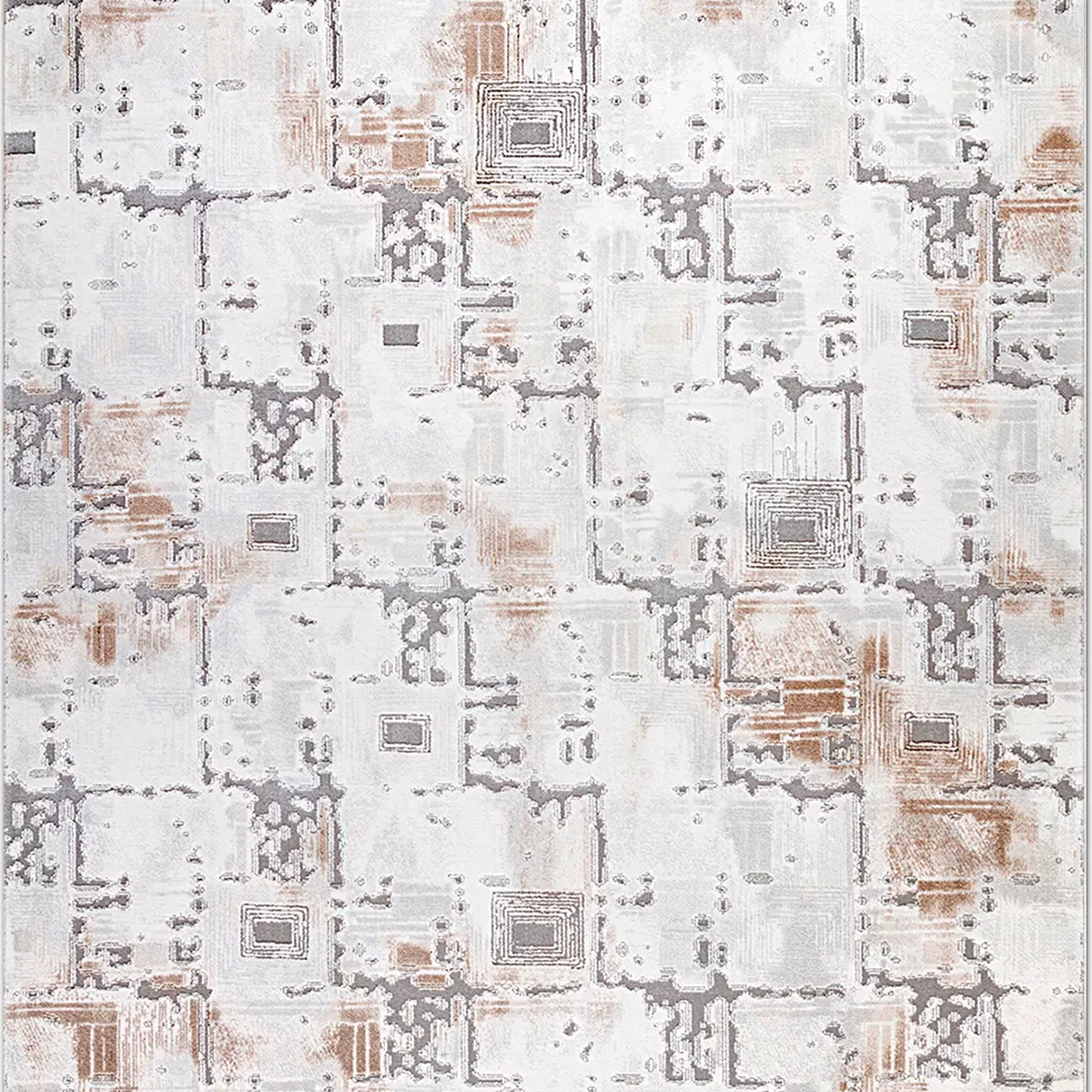 SHARED | Figtree Modern Abstract Machine Woven Cream Grey Rust Living photo 6