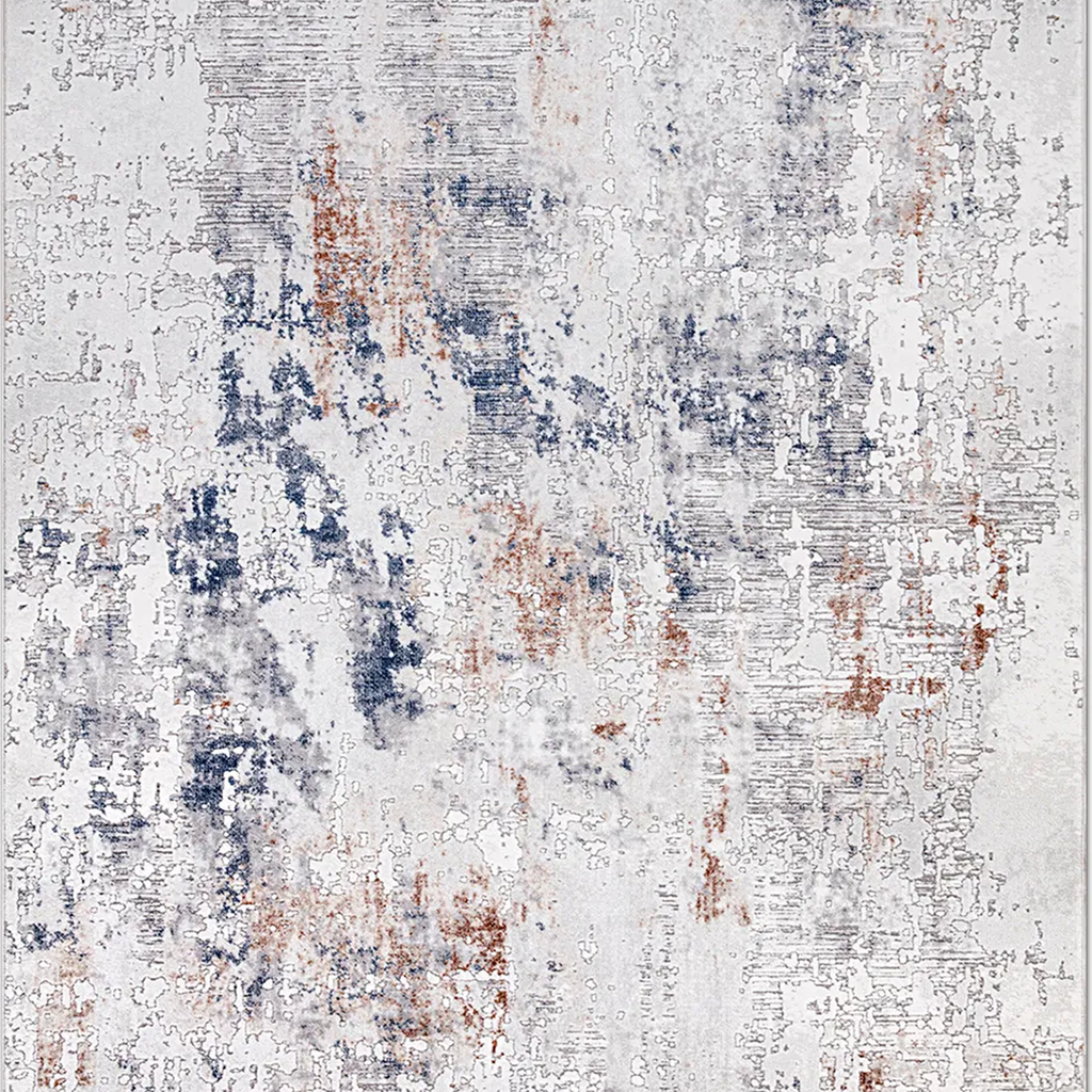 SHARED | Foxglove Modern Abstract Machine Woven Cream Grey Navy Rust  photo 6