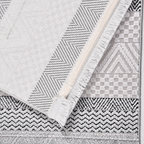 SHARED | Holt Grey Cream Striped Modern Machine Woven Living Room Bed photo 6