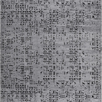 SHARED | Gleam Modern Abstract Machine Woven Grey Black Ivory Living  photo 5