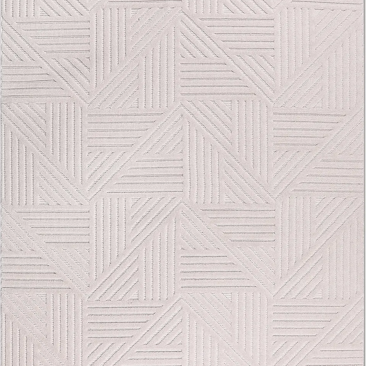 SHARED | Kas Cream Modern Geometric Machine Woven High-Low Carved Liv photo 6