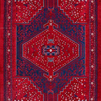 SHARED | Assos Persian Style Traditional Medallion Red Navy Machine W photo 5
