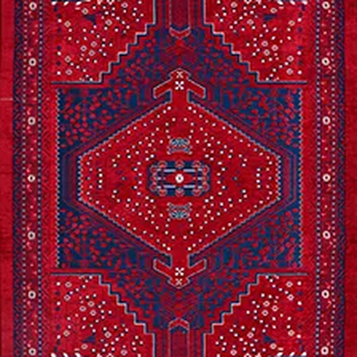 SHARED | Assos Persian Style Traditional Medallion Red Navy Machine W photo 5