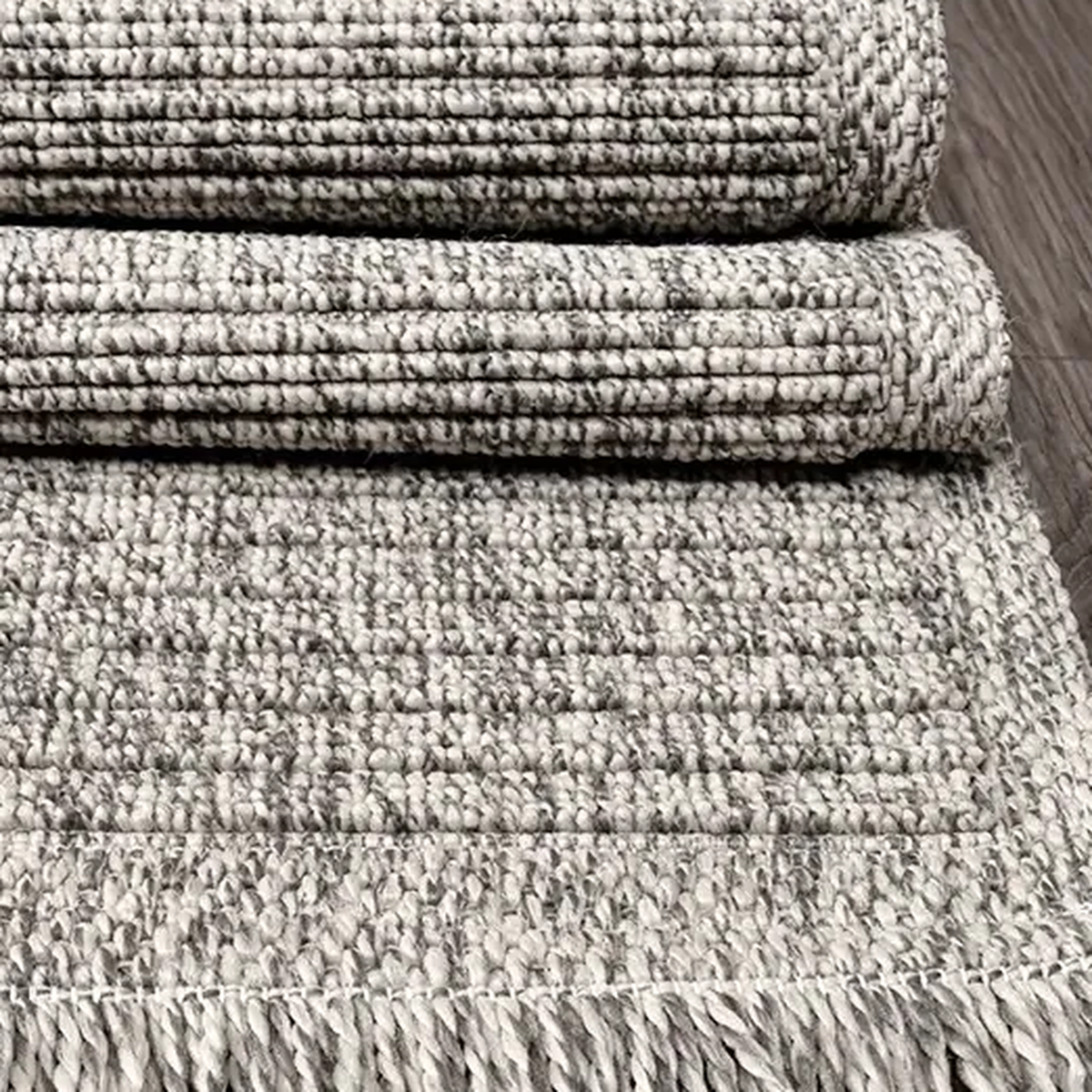 SHARED | Alum Greige Solid Scandinavian Machine Woven Taupe Ivory Liv photo 6