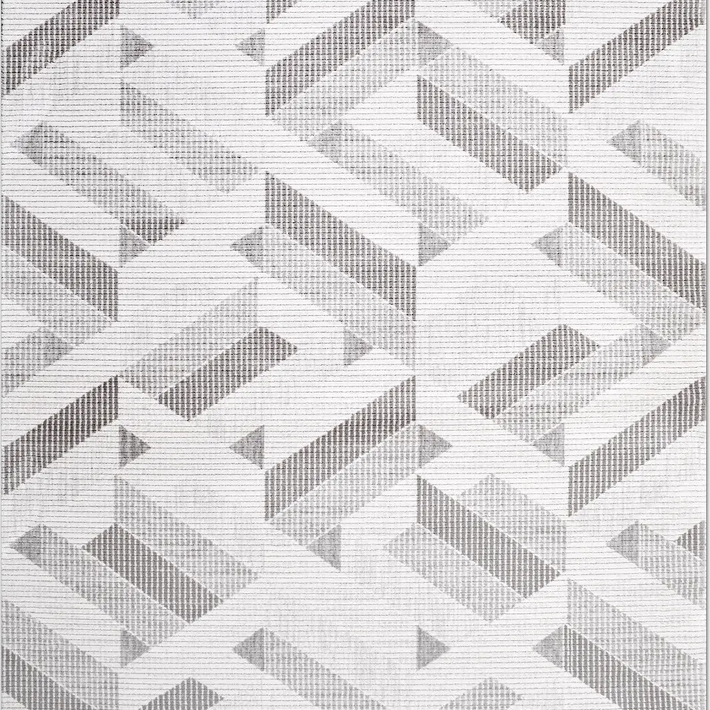 SHARED | Catkin Cream Grey Geometric Modern Machine Woven Living Room photo 6