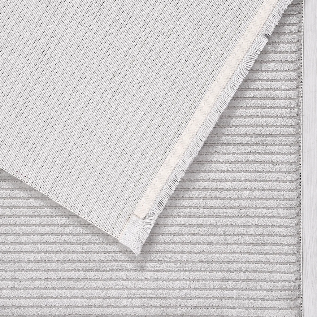 SHARED | Patara Light Grey Modern Striped Machine Woven Living Room B photo 6